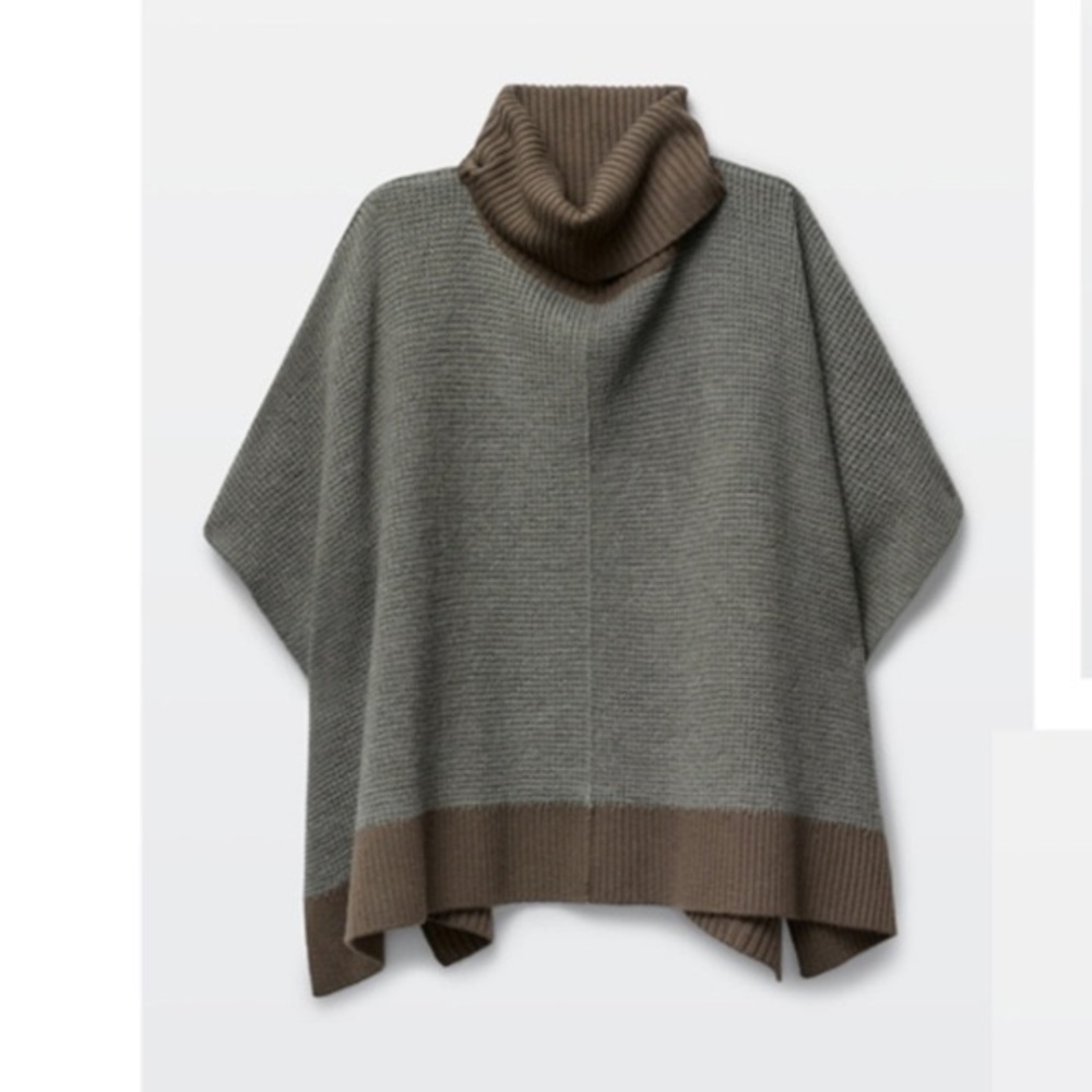 Aritzia Wilfred Turtleneck Wool Poncho
